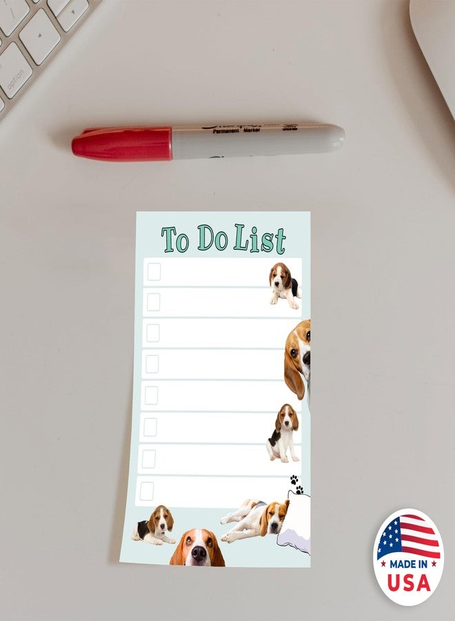 DAILY RITMO® Beagle Sticky to-Do List Notepad | Dog Mom Gifts for Women | Cute Beagles Stationery Pad 4x6” 50 Pages Made in USA | Christmas, Birthday Gift - Image 2
